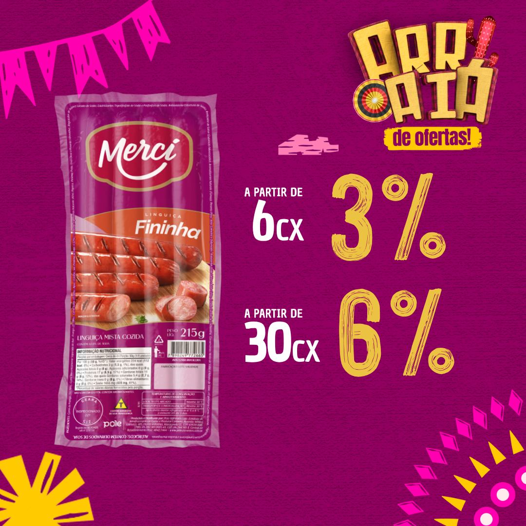 Lingui&ccedil;a Fininha 215g - Merc&iacute;